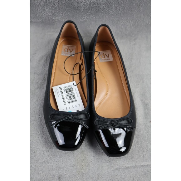 DV By Dolce Vita Shoes Womens Size 10 Black Ballet Flat Square Toe Bow DW624783 - Picture 2 of 3